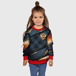 Свитшот детский Золотой герб России на объемном фоне, цвет: 3D-красный — фото 2