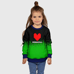 Свитшот детский Undertale - зеленая трава, цвет: 3D-синий — фото 2