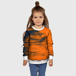 Свитшот детский Абстрактная оранжевая поверхность и чёрные тени, цвет: 3D-белый — фото 2