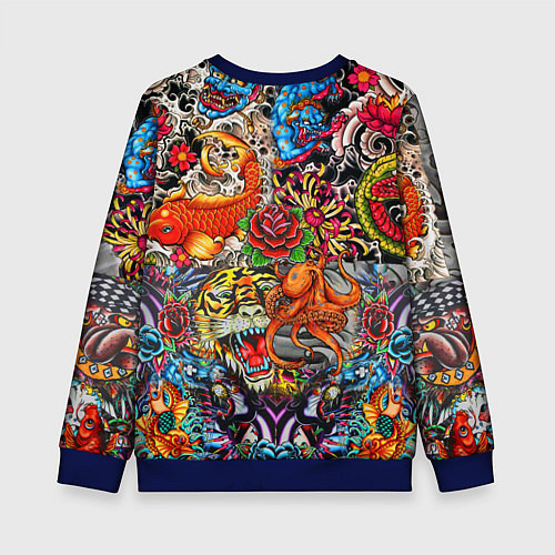 Детский свитшот Красочная иллюстрация / 3D-Синий – фото 2