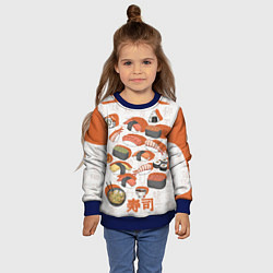 Свитшот детский Японская еда, цвет: 3D-синий — фото 2