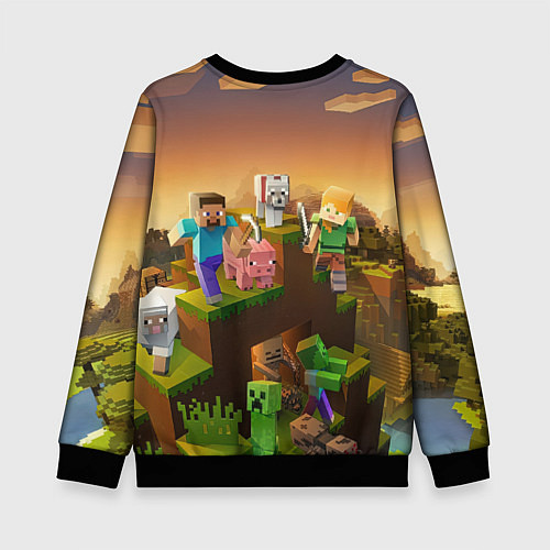 Детский свитшот Ангелина Minecraft / 3D-Черный – фото 2