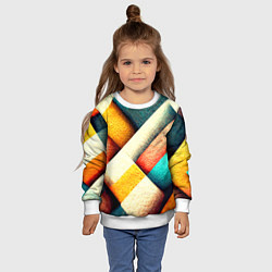 Свитшот детский Полосы-клетки, цвет: 3D-белый — фото 2