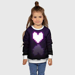 Свитшот детский Undertale heart neon, цвет: 3D-белый — фото 2