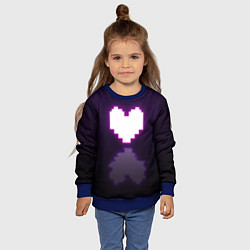 Свитшот детский Undertale heart neon, цвет: 3D-синий — фото 2