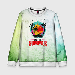 Свитшот детский Солнце- пальмы, цвет: 3D-белый