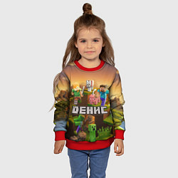 Свитшот детский Денис Майнкрафт, цвет: 3D-красный — фото 2