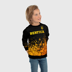 Свитшот детский Benfica - gold gradient: символ сверху, цвет: 3D-черный — фото 2