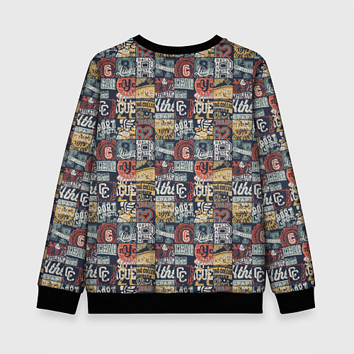 Детский свитшот Спортивные логотипы / 3D-Черный – фото 2