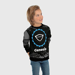 Свитшот детский Genesis в стиле Top Gear со следами шин на фоне, цвет: 3D-черный — фото 2