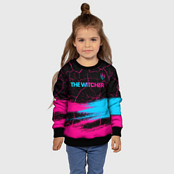 Свитшот детский The Witcher - neon gradient: символ сверху, цвет: 3D-черный — фото 2