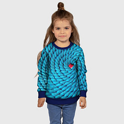 Свитшот детский Спираль - минимализм, цвет: 3D-синий — фото 2