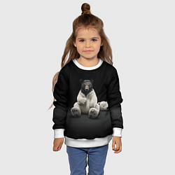 Свитшот детский Медведь в костюме ростовой куклы, цвет: 3D-белый — фото 2