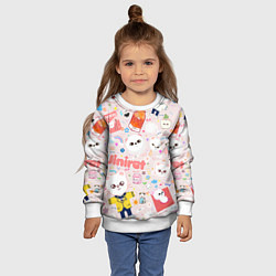 Свитшот детский Skzoo Jinniret pattern cartoon avatar, цвет: 3D-белый — фото 2