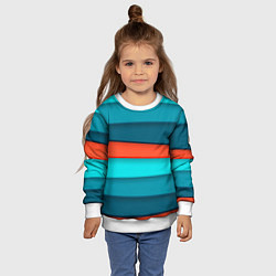 Свитшот детский Геометрические непараллельные пластины, цвет: 3D-белый — фото 2