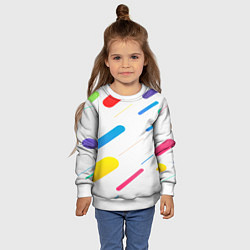 Свитшот детский Разноцветные круги и полосы, цвет: 3D-белый — фото 2