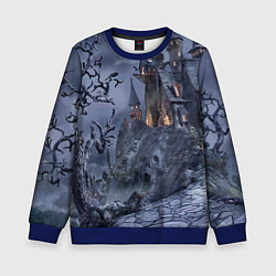 Свитшот детский Старый заброшенный замок - Halloween, цвет: 3D-синий