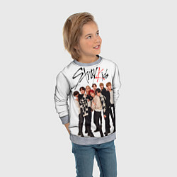 Свитшот детский Stray Kids white background, цвет: 3D-меланж — фото 2