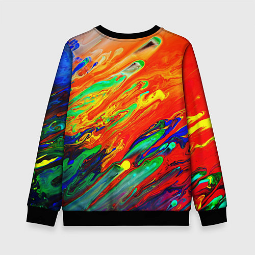 Детский свитшот Неоновый градиент красок / 3D-Черный – фото 2