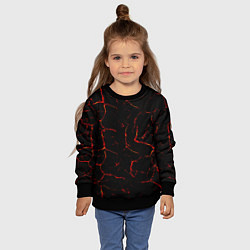 Свитшот детский Текстура лавы, цвет: 3D-черный — фото 2