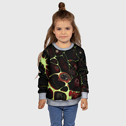 Свитшот детский Кислотные разломы на поверхности, цвет: 3D-меланж — фото 2