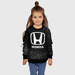 Свитшот детский Honda с потертостями на темном фоне, цвет: 3D-черный — фото 2