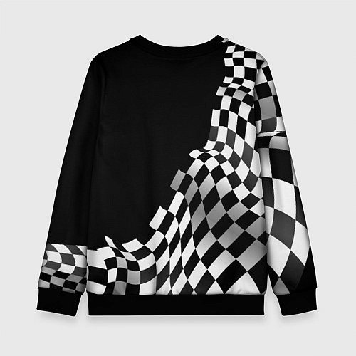 Детский свитшот Yamaha racing flag / 3D-Черный – фото 2