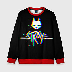 Свитшот детский Stray glitch logo, цвет: 3D-красный