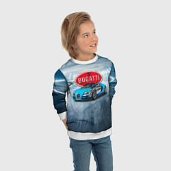 Свитшот детский Бугатти - мощь, престиж, мечта!, цвет: 3D-белый — фото 2