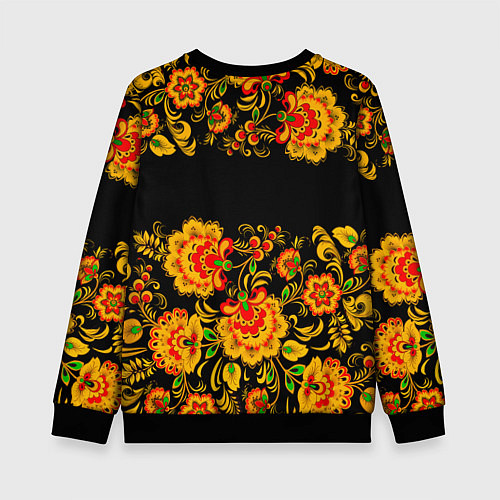 Детский свитшот РОССИЯ роспись хохлома / 3D-Черный – фото 2