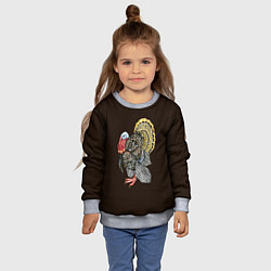 Свитшот детский Рисунок большой индюшки, цвет: 3D-меланж — фото 2