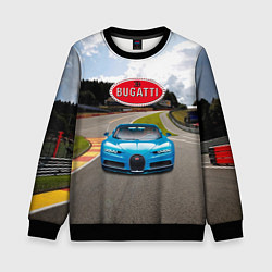 Свитшот детский Bugatti - motorsport - гоночная трасса, цвет: 3D-черный