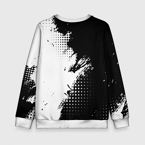 Детский свитшот Mitsubishi - черно-белая абстракция / 3D-Белый – фото 2