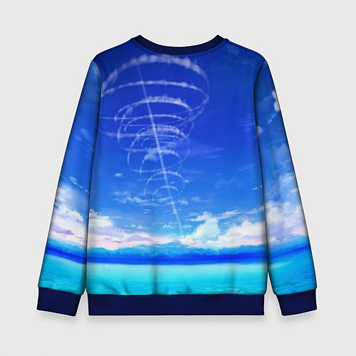Детский свитшот Кагамине Рин - Kagamine Rin вокалоид / 3D-Синий – фото 2