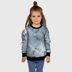 Свитшот детский Натуральный дымчатый мрамор текстура, цвет: 3D-черный — фото 2