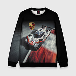 Свитшот детский Porsche - racing team - motorsport, цвет: 3D-черный