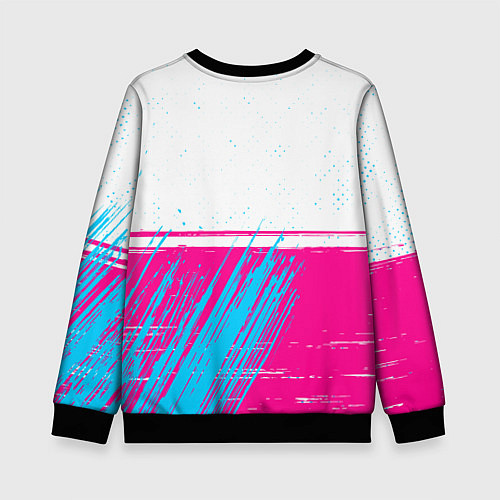 Детский свитшот Roma neon gradient style: символ сверху / 3D-Черный – фото 2