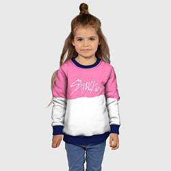 Свитшот детский Stray Kids pink and white, цвет: 3D-синий — фото 2