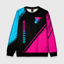 Свитшот детский Hoffenheim - neon gradient: надпись, символ, цвет: 3D-черный