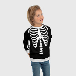 Свитшот детский Скелет костюм верх, цвет: 3D-белый — фото 2