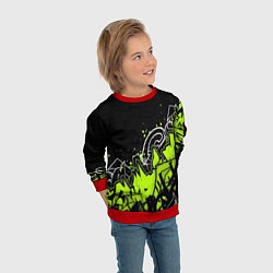 Свитшот детский Яркое граффити на черной стене, цвет: 3D-красный — фото 2