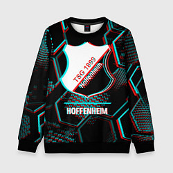 Свитшот детский Hoffenheim FC в стиле glitch на темном фоне, цвет: 3D-черный