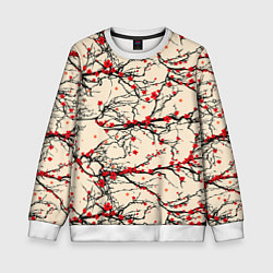 Свитшот детский Sakura flowers, цвет: 3D-белый