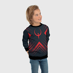 Свитшот детский Красный символ Quake на темном фоне со стрелками, цвет: 3D-черный — фото 2