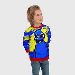Свитшот детский Радужные друзья радостный Синий, цвет: 3D-красный — фото 2