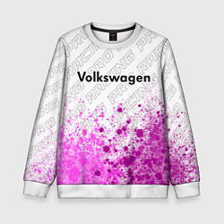 Свитшот детский Volkswagen pro racing: символ сверху, цвет: 3D-белый