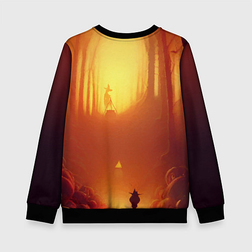 Детский свитшот Темная ведьма колдует в жутком лесу / 3D-Черный – фото 2