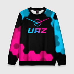 Свитшот детский UAZ - neon gradient, цвет: 3D-черный