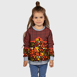 Свитшот детский Россия-Хохлома, цвет: 3D-меланж — фото 2