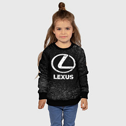 Свитшот детский Lexus с потертостями на темном фоне, цвет: 3D-черный — фото 2